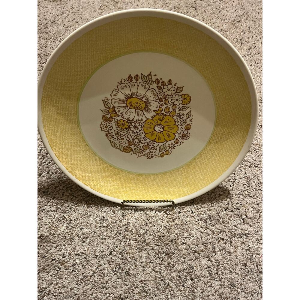 Taylor Smith Taylor Yellow Flower Plate 12.5" Chop Charger Plate Ironstone
